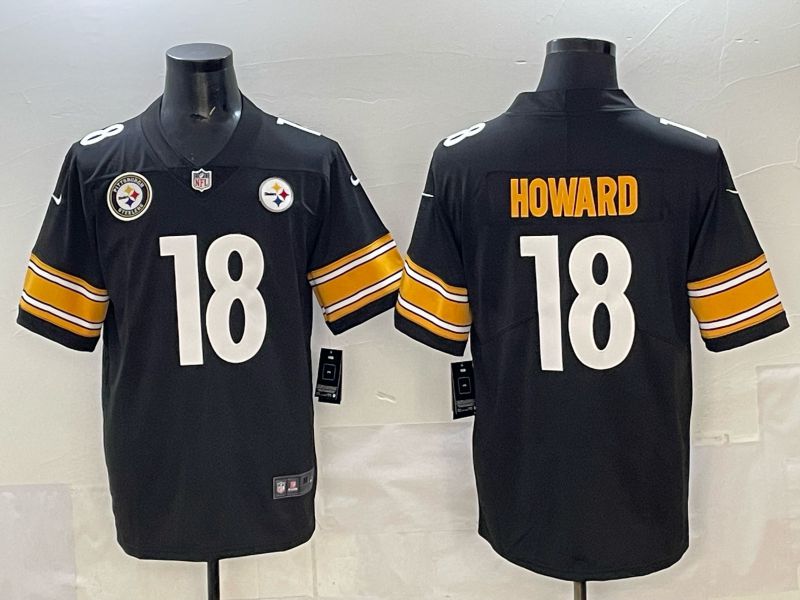 Men Pittsburgh Steelers #18 Howard Black Nike 2025 Limited NFL Jersey style 01->colorado rockies->MLB Jersey